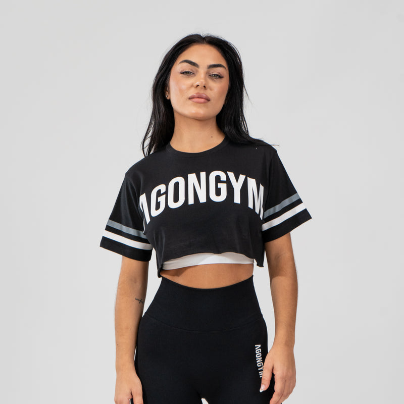 EIGHTIES CROP TOP - BLACK