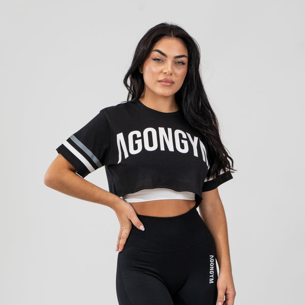 EIGHTIES CROP TOP - BLACK