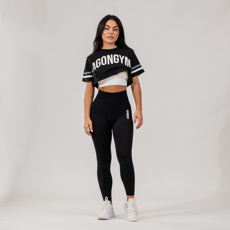 EIGHTIES CROP TOP - BLACK