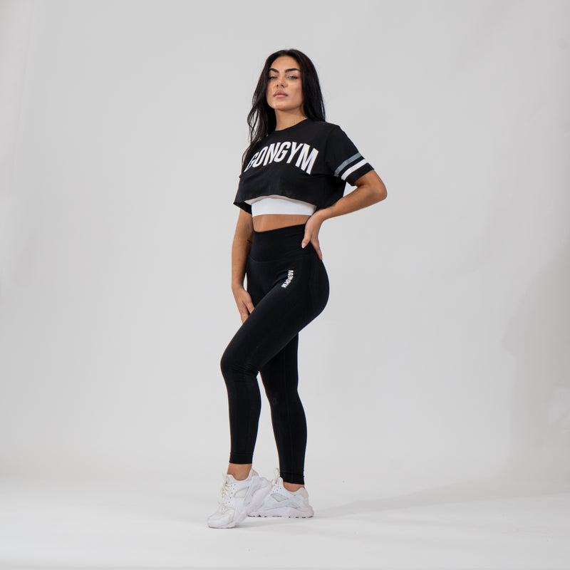 EIGHTIES CROP TOP - BLACK