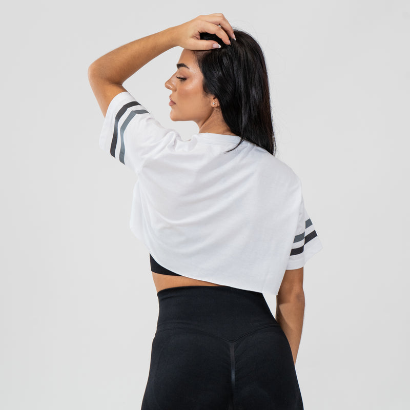 EIGHTIES CROP TOP - TITANIUM WHITE