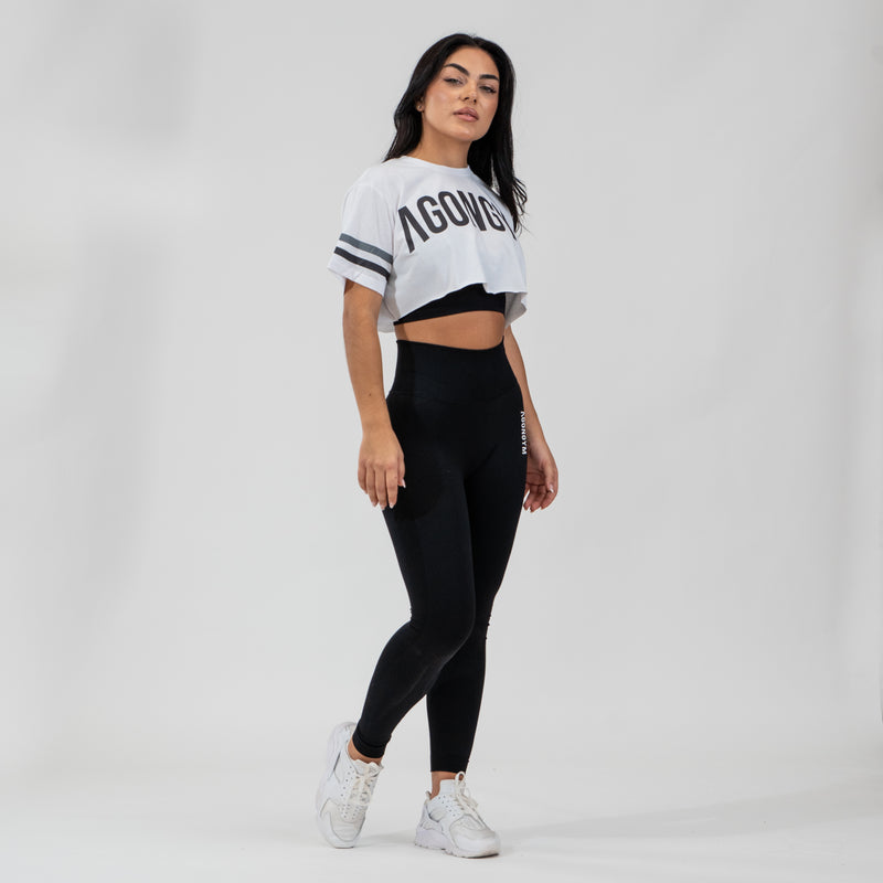 EIGHTIES CROP TOP - TITANIUM WHITE