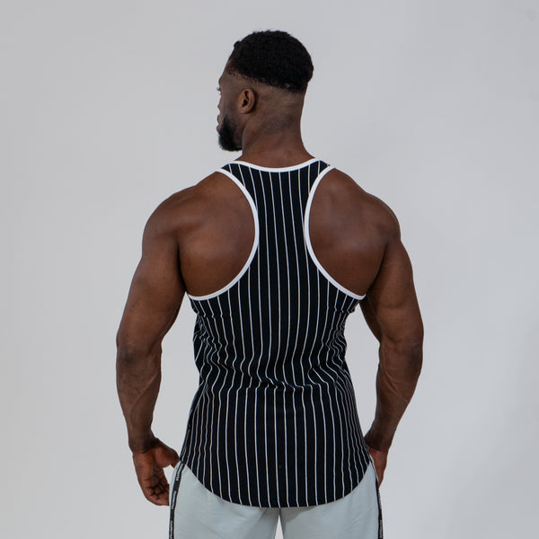 STRINGER MUSCLE ERA - STRIPED BLACK