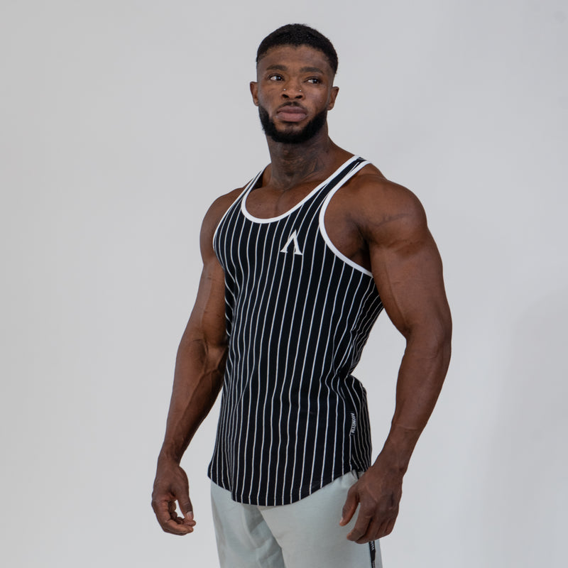 STRINGER MUSCLE ERA - STRIPED BLACK