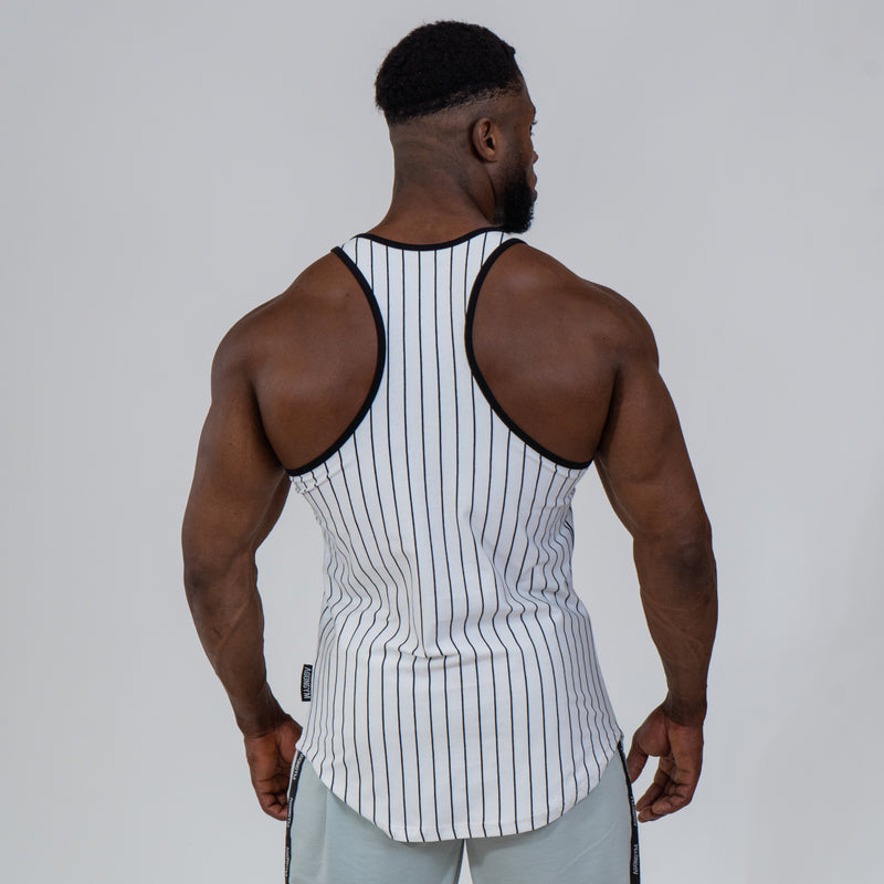 STRINGER MUSCLE ERA - STRIPED WHITE