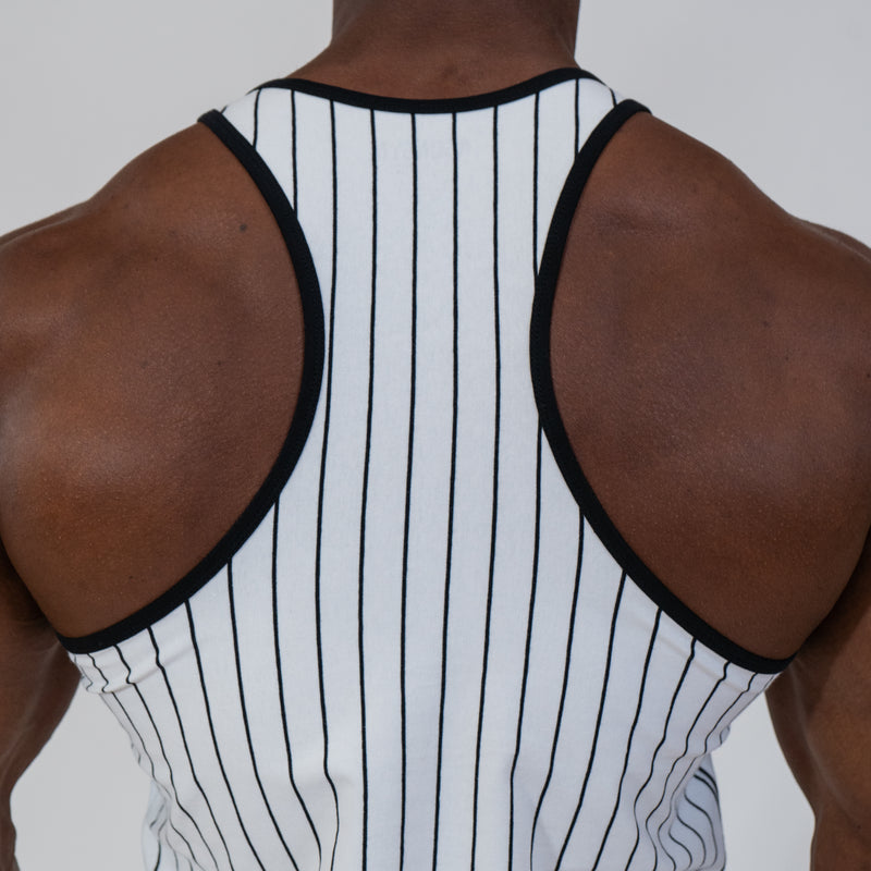 STRINGER MUSCLE ERA - STRIPED WHITE