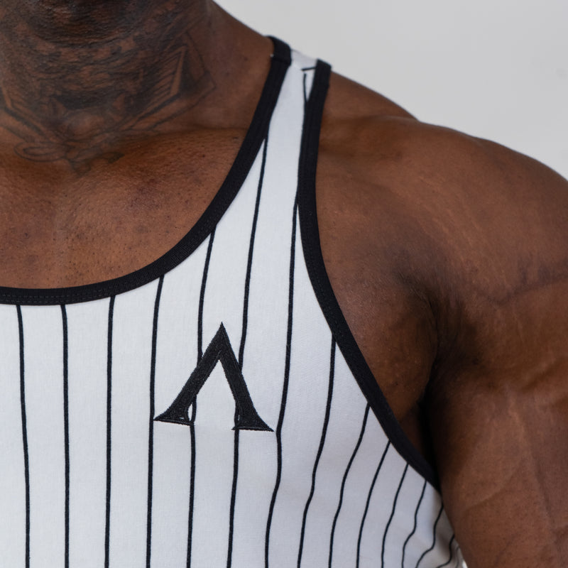 STRINGER MUSCLE ERA - STRIPED WHITE